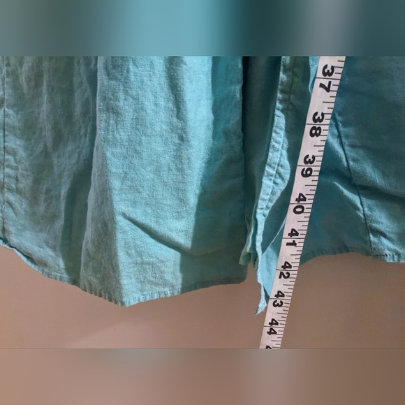 J. Crew Linen Blend Midi Slip Dress Sunwashed Mint sz 8 - Picture 12 of 13